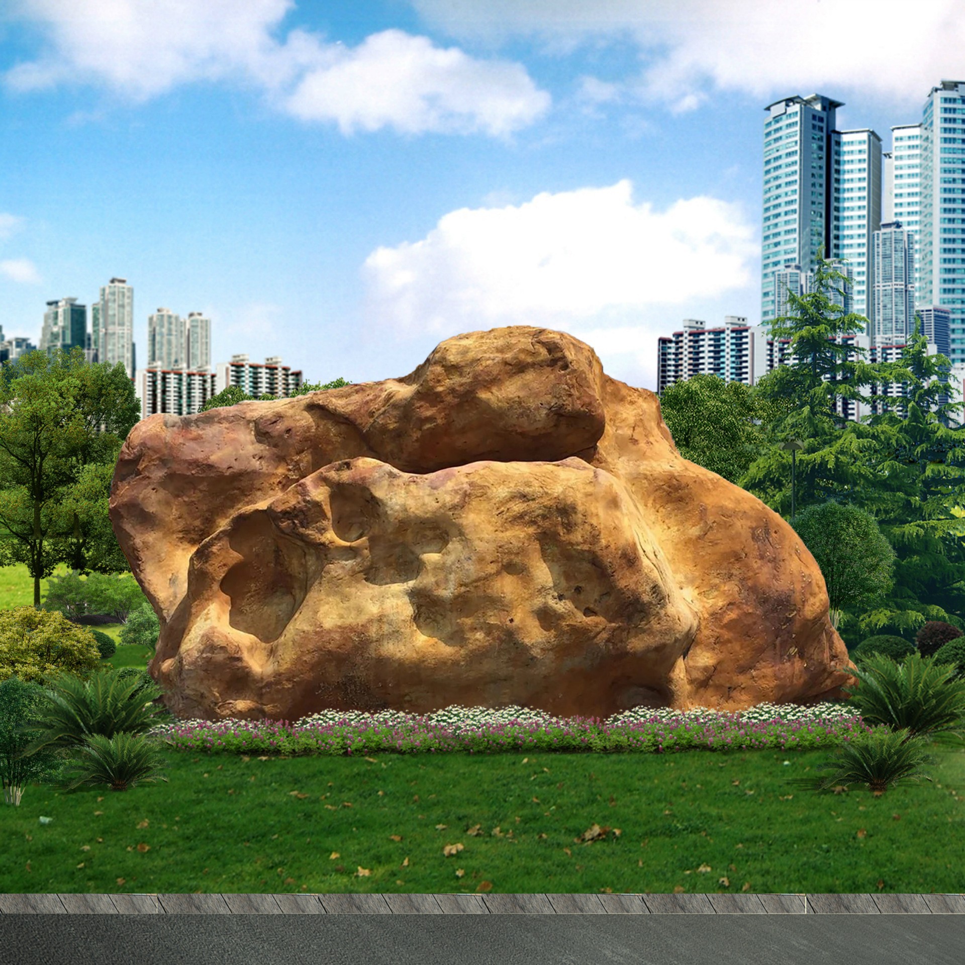 大型原生景观石|象形景观石厂家|自然景观黄蜡原石