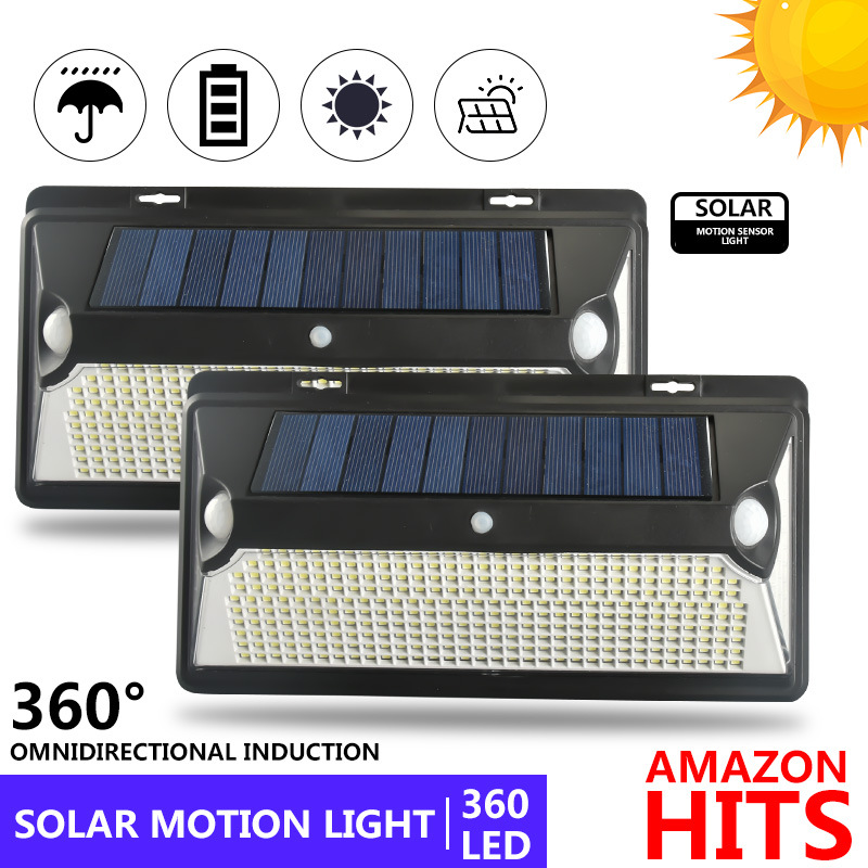 Four-Side 100led Solar Lamp Infrared Sensor Lamp Landscape Courtyard Wall Lamp Outdoor Lamps Wall Lighting Street Lamp