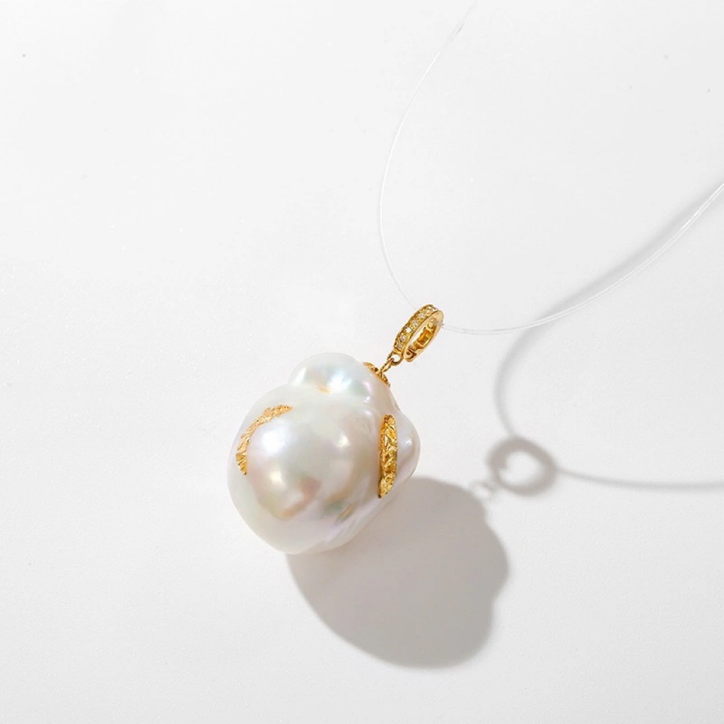 天然大碎银巴洛克异形珍珠百搭吊坠简约奢华高级感颈链短款挂坠潮