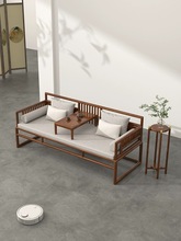 乌金木新中式罗汉床沙发床两用全实木禅意小户型简约伸缩抽推拉床
