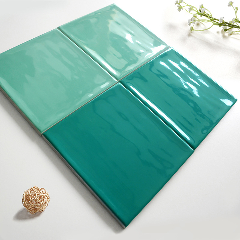 轻奢波浪面厨房瓷砖北欧彩色小方砖网红卫生间墙砖吧台浴室手工砖