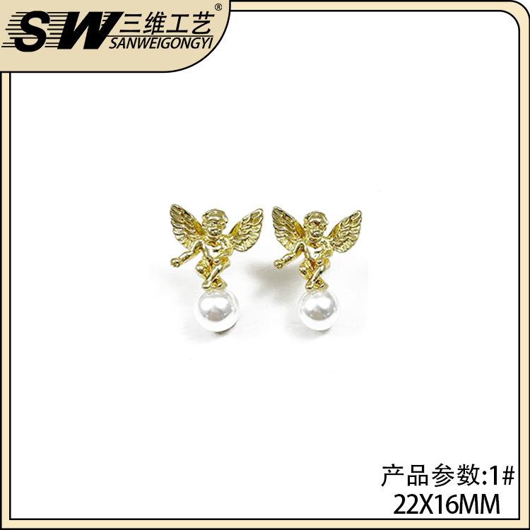 Korean Design Angel Pearl Earrings Female Elegance Retro Stud Earrings French Exquisite Super Fairy Earrings Full of Sense of Design