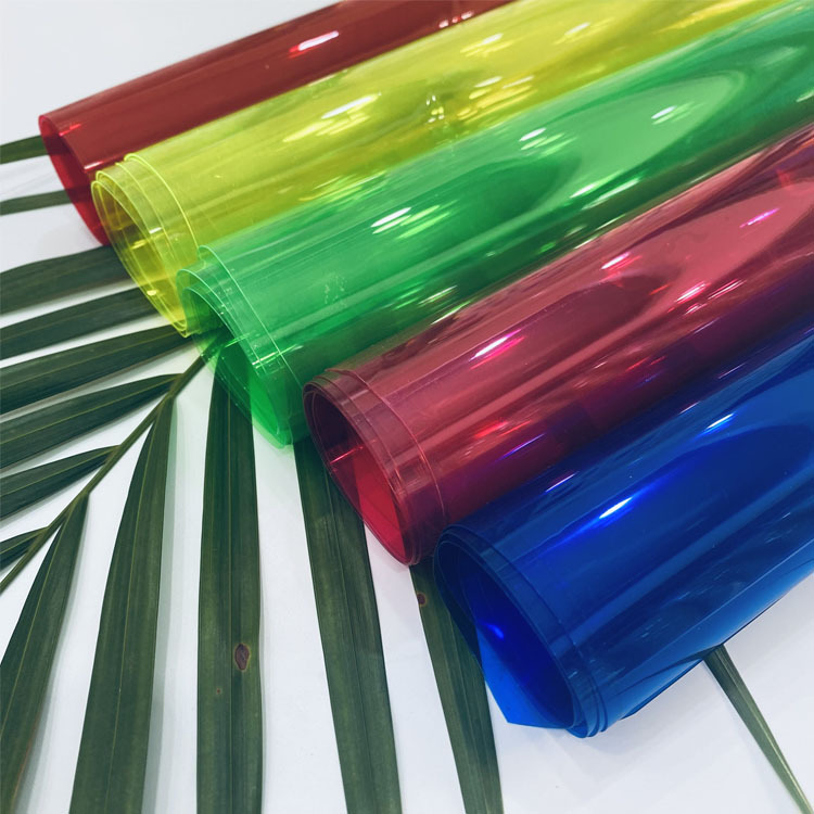 工厂直销pvc彩色有色透明薄膜卷材化妆袋塑胶手袋玩具包装印刷膜