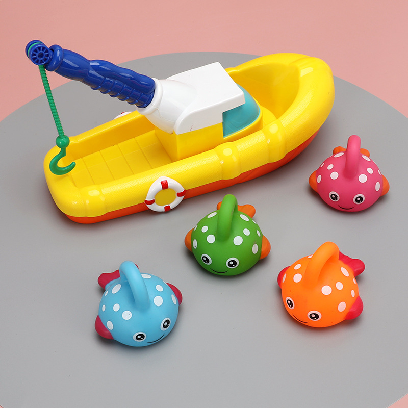 Children's Electric Induction Swimming Duck Baby Bath Toys Play Water Park Play Water Bath Fishing Boat Set