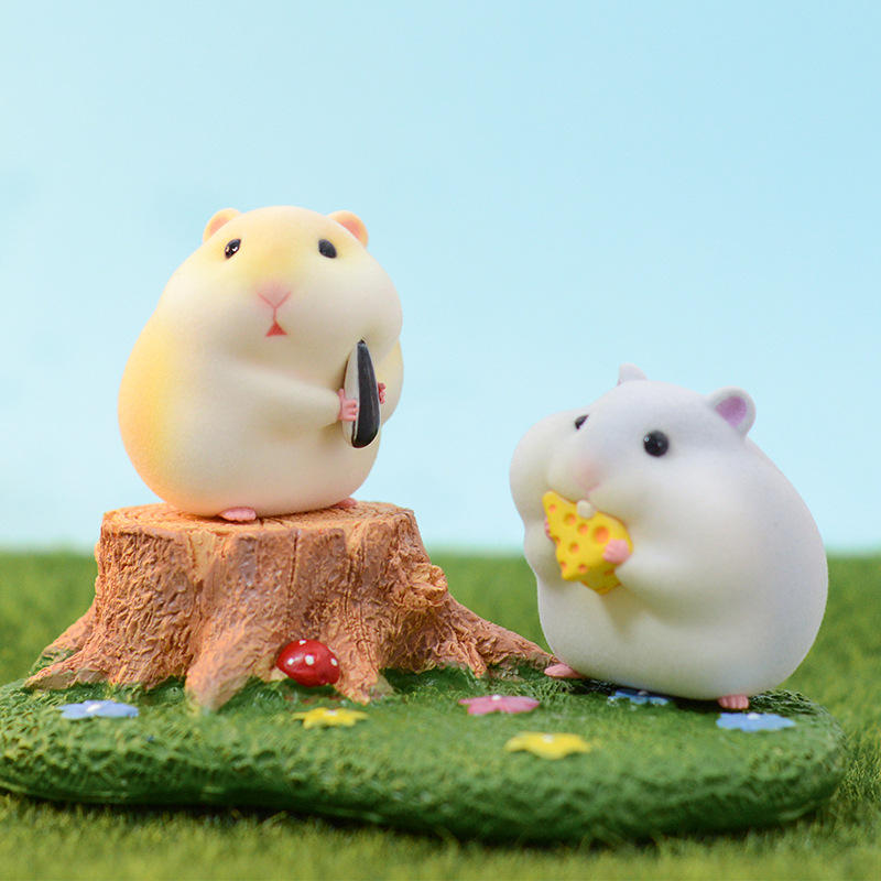 润东可爱仓鼠潮玩公仔盲盒玩具不二马动物卡通摆件车载手办礼物