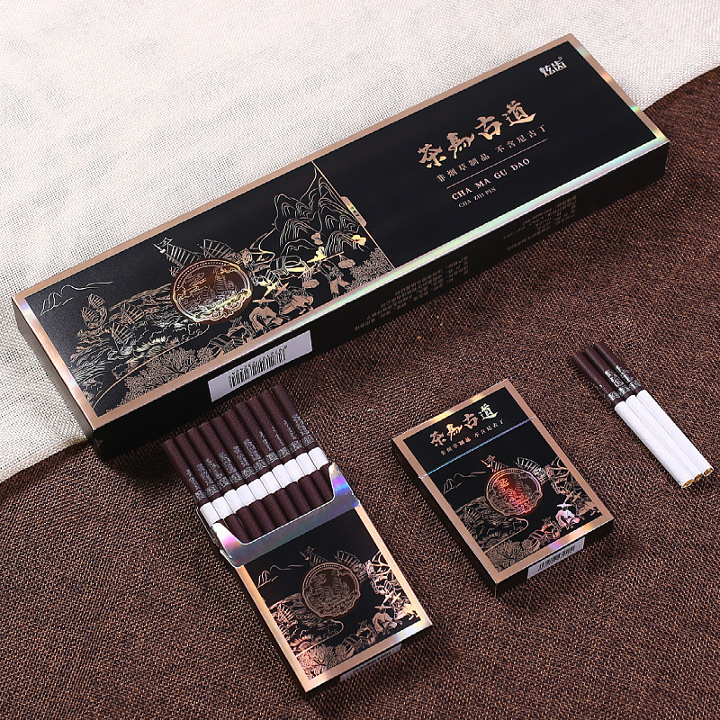 炫齿厂家直销茶烟非烟草专卖一条粗支细支香烟茶叶烟替烟良品