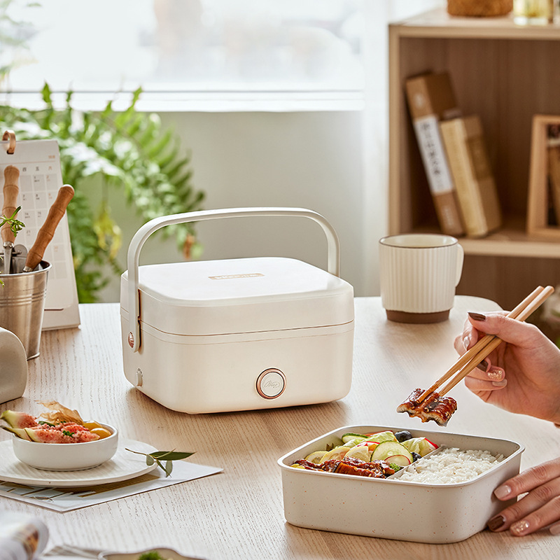 小熊免注水电热饭盒加热便当盒上班族带饭保温饭盒可插电加热