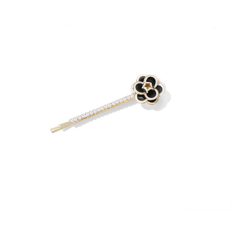 Oil Dripping Classic Style Camellia Rhinestone Pearl Hairpin Korean Style Bar Clip Side Clip Bang Clip Accessories Headdress Hairpin