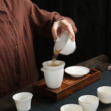 德化白瓷茶具套装羊脂玉茶具套装白瓷礼品茶具茶杯套装伴手礼