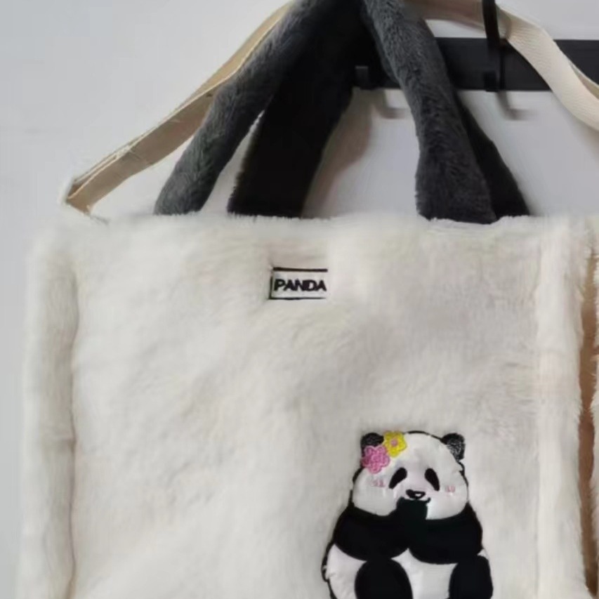 New Cartoon Plush Bag Cute Panda Dual-Use Tote Bag Shoulder Strap Crossbody Bag women bag