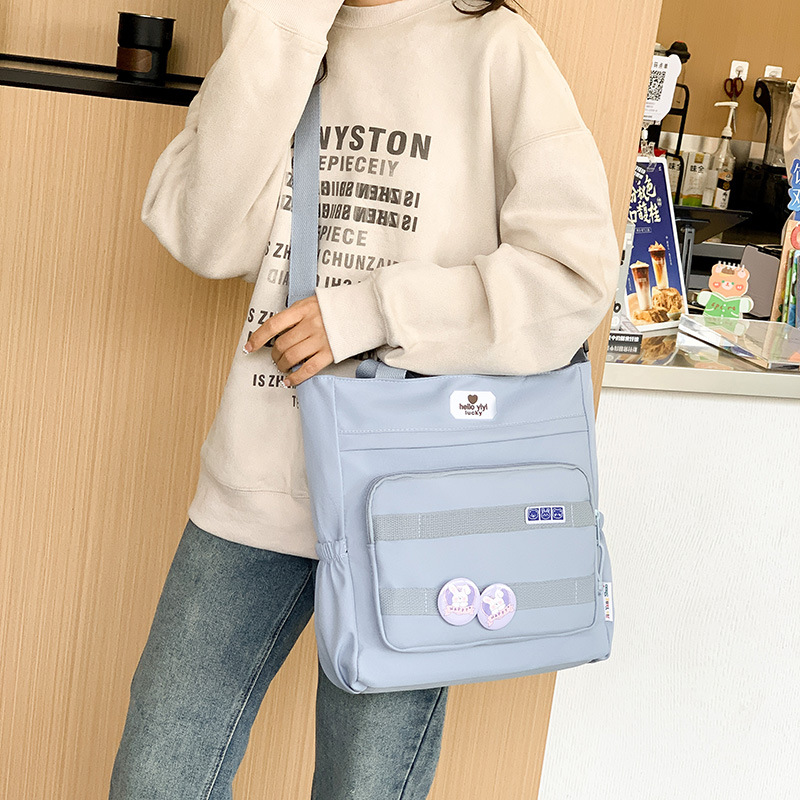 Elementary School Student Handbag Book Bag Junior High School Student Book Canvas Large Capacity Middle School Student Backpack Shoulder Bag