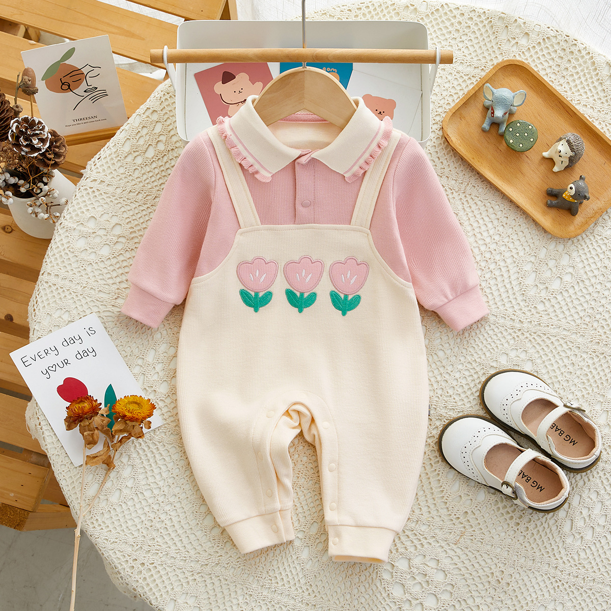 Baby Jumpsuit Spring Baby Girl Clothes Small Flower Baby Spring Clothes Newborn Clothes Long Sleeve Baby Clothes