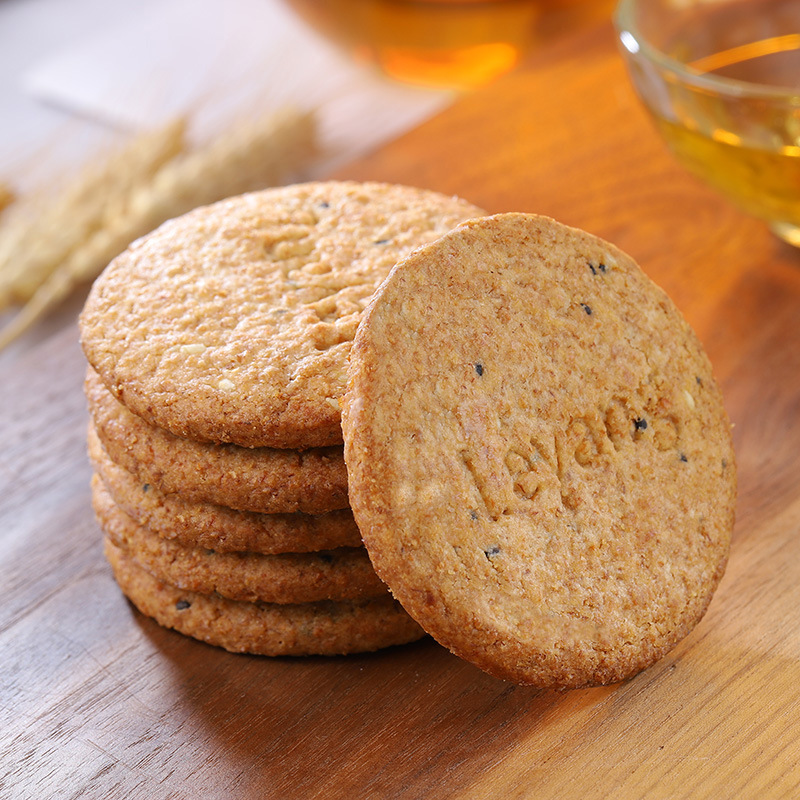 粗粮饼干燕麦压缩低0代餐热量脂肪卡饱腹精全麦早餐小零食品