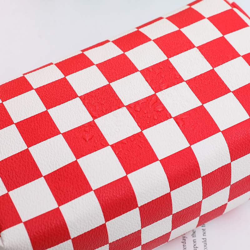2023 New Net Red Cosmetic Bag Checkerboard Cosmetic Bag Black and White Checkerboard Travel Portable Portable Storage Bag
