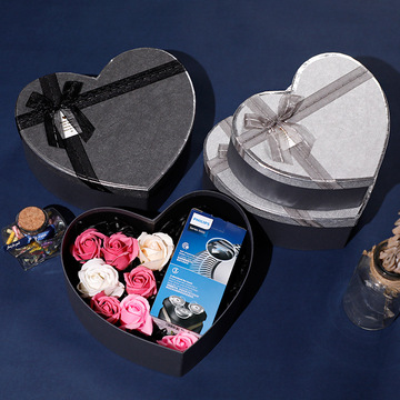 box心形礼物收纳盒伴手礼礼品盒桃心三件套喜糖盒创意礼品节日用