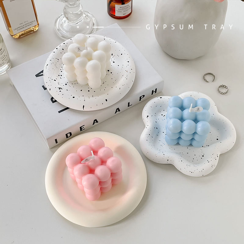 Rubik's Cube Aromatherapy Candle Hand Gift Wholesale Ins Handmade Plaster Tray Ornaments Combination Set DIY Fragrance Candle