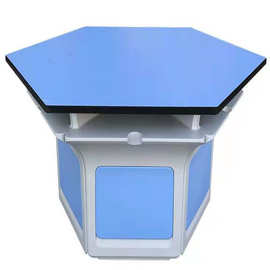 圆形实验桌工作台理化生六人位实验桌地理圆形塑料桌子创客教室