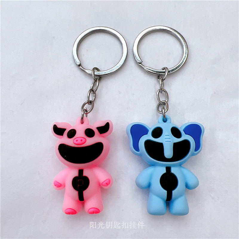 Cross-Border Smiling Critters Horror Smile Animal Keychain Pig Elephant Rabbit Cat and Bear Chicken Pendant