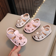 夏季婴儿凉鞋0-1-2岁软底学步鞋女童公主包头防踢凉鞋宝宝叫叫鞋