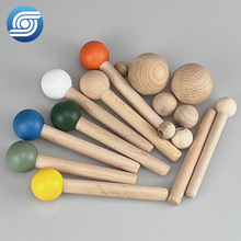 现货创意木质火柴棍 实木圆球洞洞板配件 圆木棒彩色圆球榉木棍