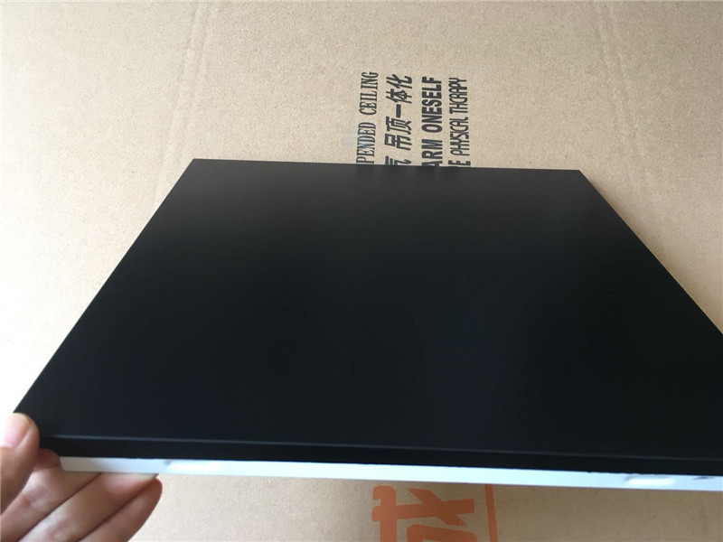 纯白集成吊顶黑色铝扣板哑光黑天花板吊顶 卫生间工业纯黑300工程