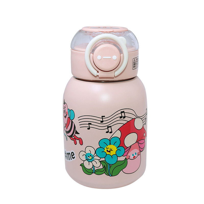 Ws Korean-Style Cute Simple High-Looking Straw Cup Student Portable Stainless Steel Insulated Water Cup Portable Cold Cup