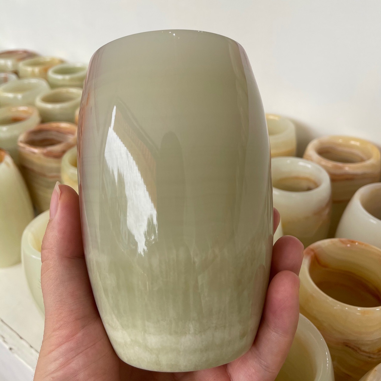 bzhao宝兆  笔筒插笔文具创意时尚桌面摆件简约学生多功能玉石