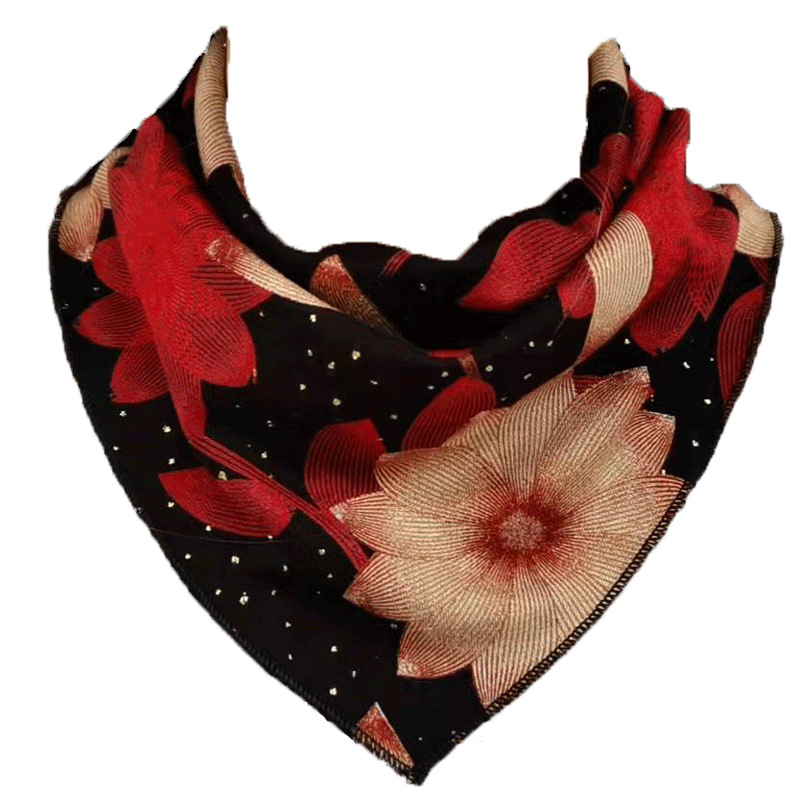 Fashion New Triangular Binder Silk Scarf Thin Women's Autumn and Winter Warm Scarf Fake Collar Korean Style All-Match Neck Protection Bandana