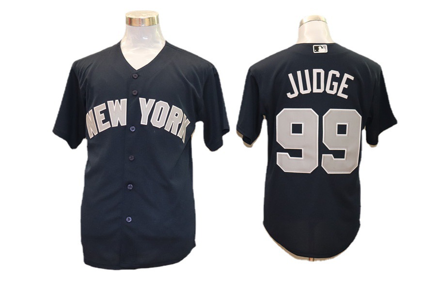 新款棒球衣球服纽约洋基队2#45#99#26比赛训练服运动宽松t袖衬衫