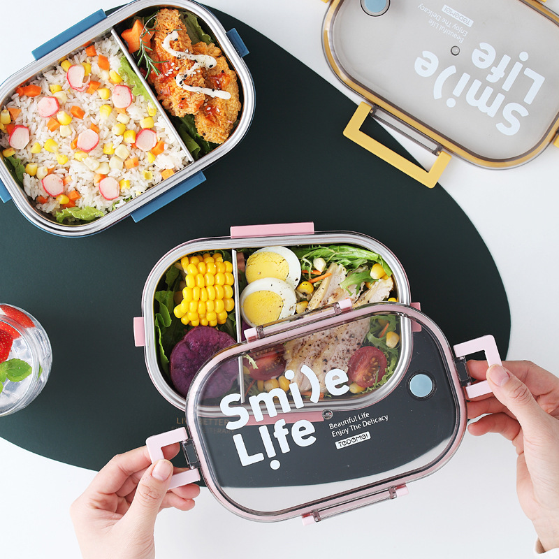 Korean Style Good-looking Stainless Steel Lunch Box Thermal Insulation Creative Lunch Box Student Work Canteen Convenient Lunch Box Storage Box