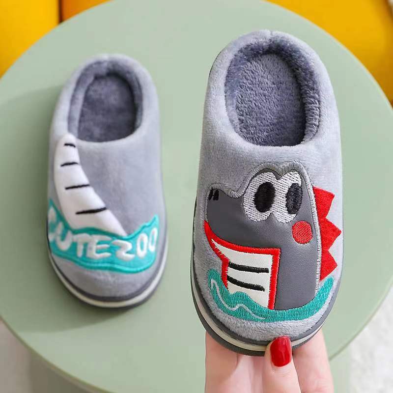 Autumn and Winter Cotton Slippers Children's New Cartoon Cute and Comfortable Thermal Home Wear Non-Slip Home Wear-Resistant Children's Cotton Slippers