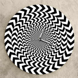 螺旋几何视错觉现代挂钟催眠黑白3d视觉时钟抽象迷幻墙钟跨境