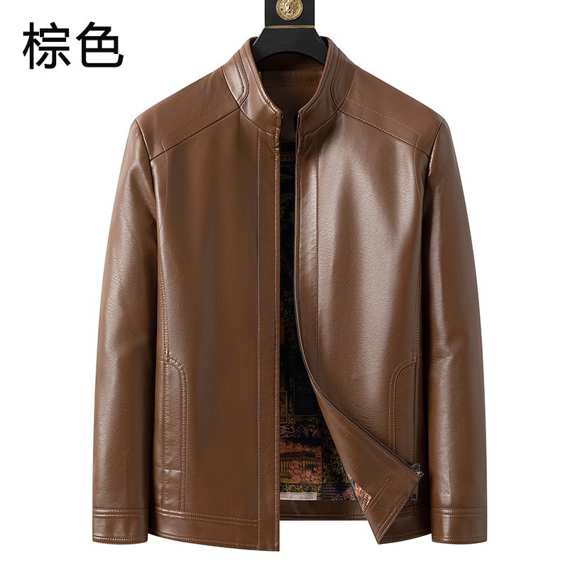 2022 Spring, Autumn and Winter Stand Collar Genuine Leather Clothes Men's High Sense Sheep Leather Jacket Short Fashion Fleece Padded Coat