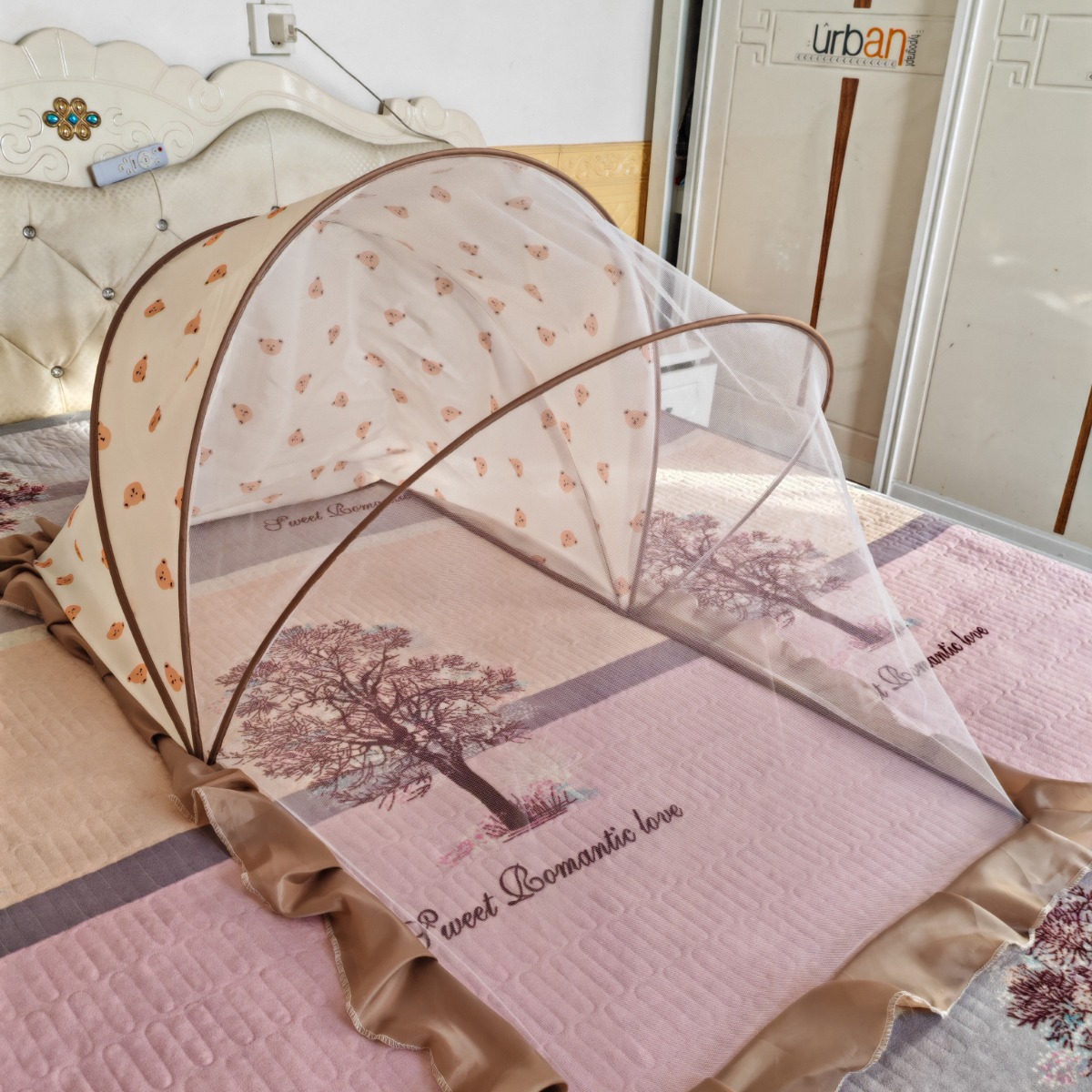 New Babies' Mosquito Net Cartoon Printing Bottomless Foldable Sunshade Baby Anti-Mosquito Net