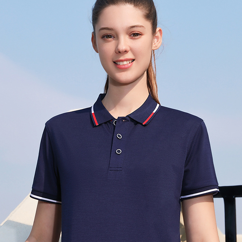 Work Clothes Color Polo Shirt Printed Lapel Short-Sleeved T-shirt Work Wear Group Clothes Corporate Culture Shirt Custom Logo