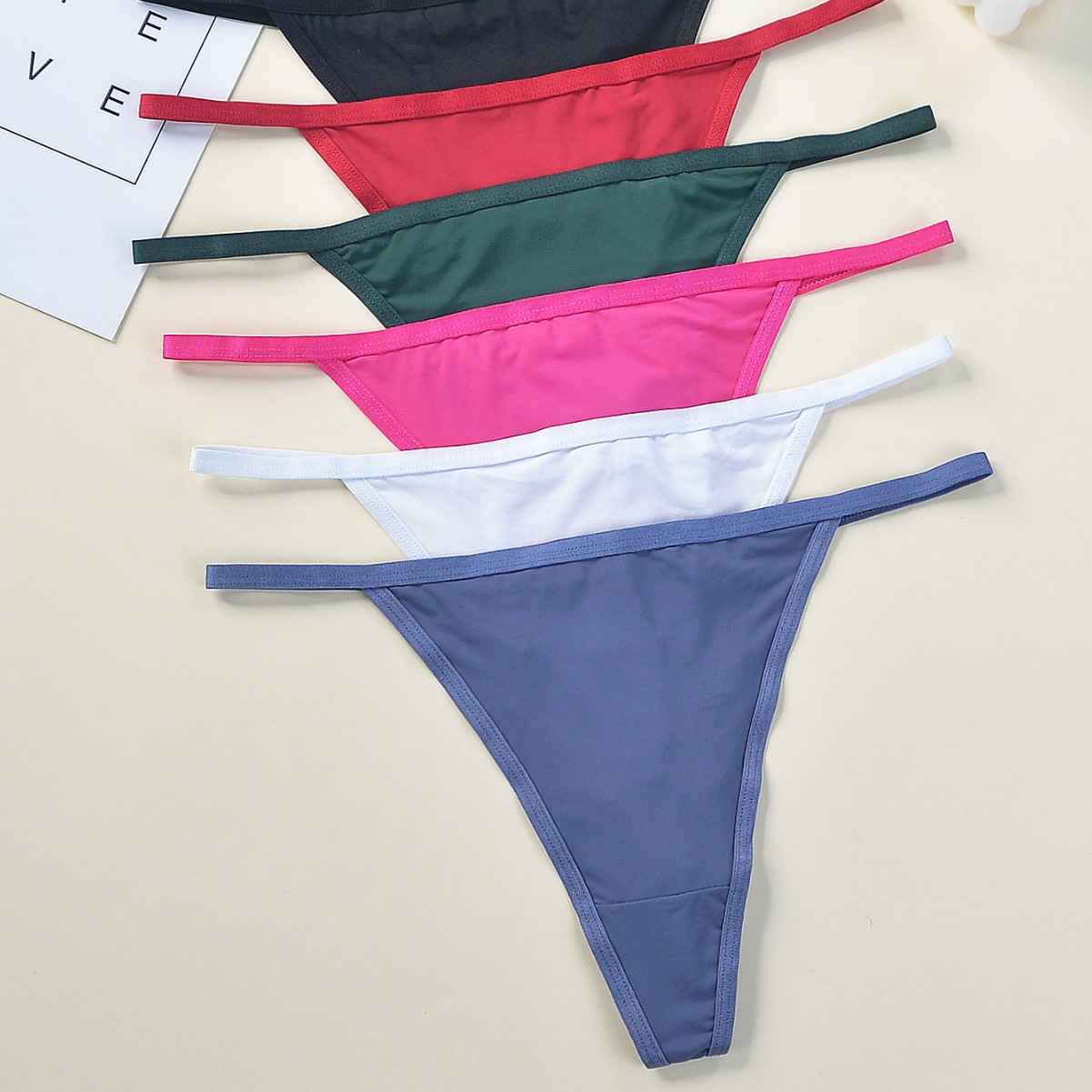 跨境外贸性感女士丁字裤 镂空女士内裤 薄款金属环设计感时尚爆品