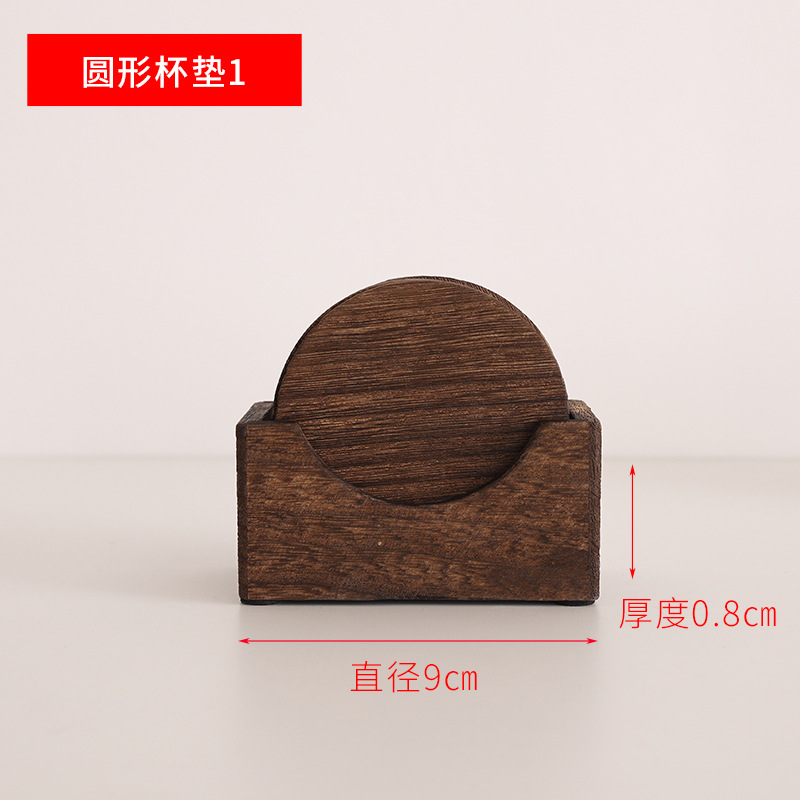 Japanese-Style Solid Wood Teacup Mat Household Wooden Coffee Pad Creative Wooden Cup Saucer Office Tea Mat Kombucha Cup Saucer