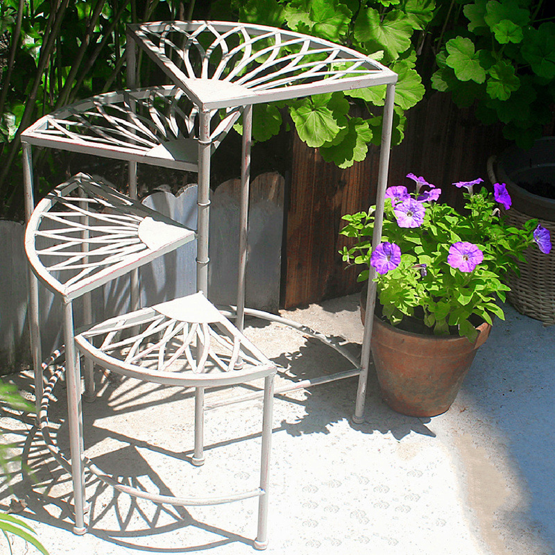 花架子户外庭院铁艺新款落地式花园阳台装饰花盆架旋转多层置物架