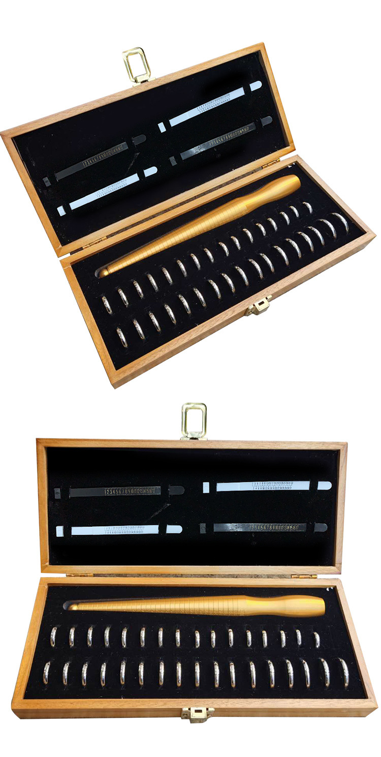 港度不锈钢戒指棒套装 测量戒指手指大小尺寸工具 戒指测量带批发