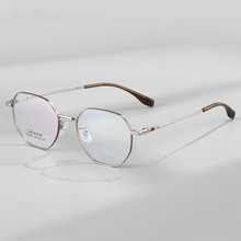 丹阳眼镜BV9903品牌镜架批发抖音多边形纯钛超轻眼镜框ins网红风
