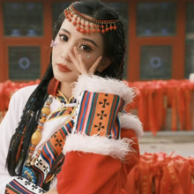 藏式额饰波西米亚民族风红漆皮珠铜珠流苏项链头饰项饰女个性饰品