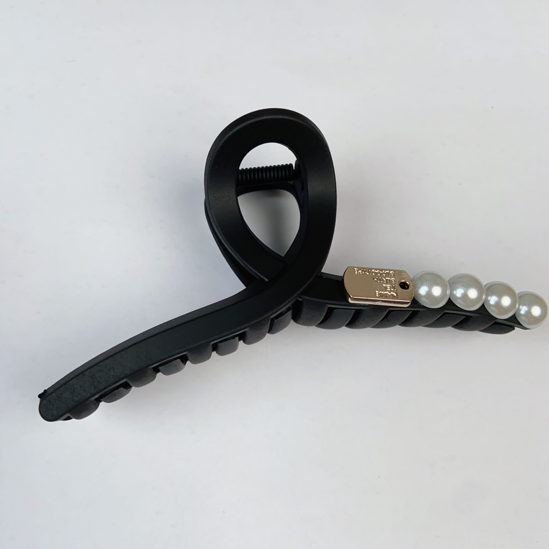 Korean Letter Black Clip High-Grade Temperament Shark Clip 2023 New Spring and Summer Hairpin Female Back Head Large