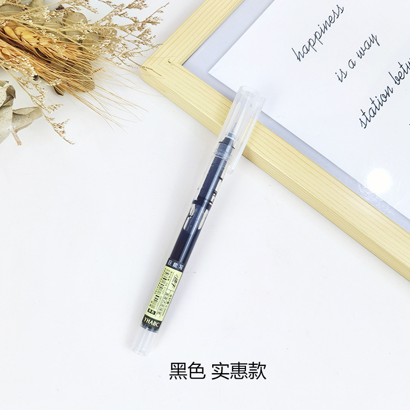 New Style Straight Liquid Type Ballpoint Pen Colored Art Pen Student Note Writing Pen Quick-Drying Large Capacity Gel Pen