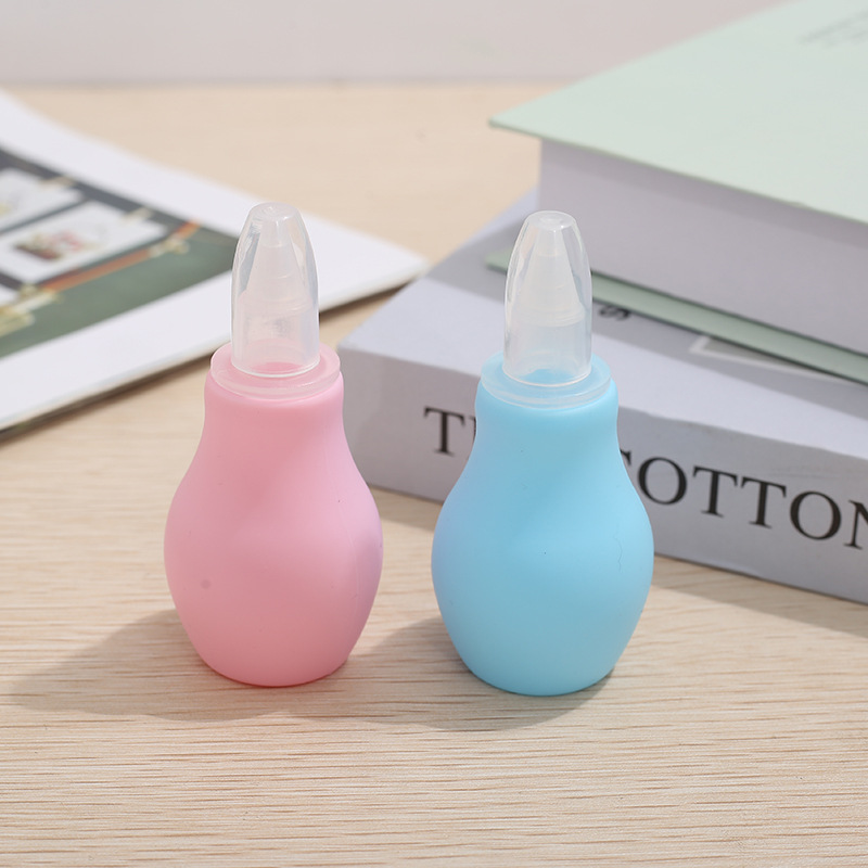 factory direct sales this baby silicone soft head nasal aspirator safety anti-reverse flow mouth suction nose cleaner