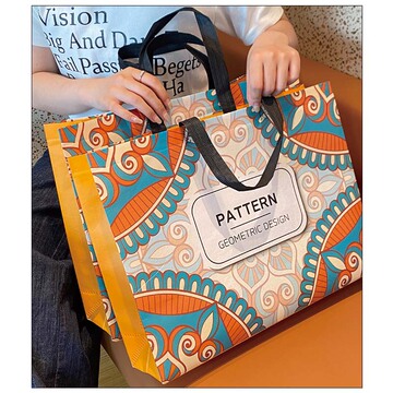 高档民族风服装店无纺布手提购物袋女装衣服礼品打包袋子批发跨境