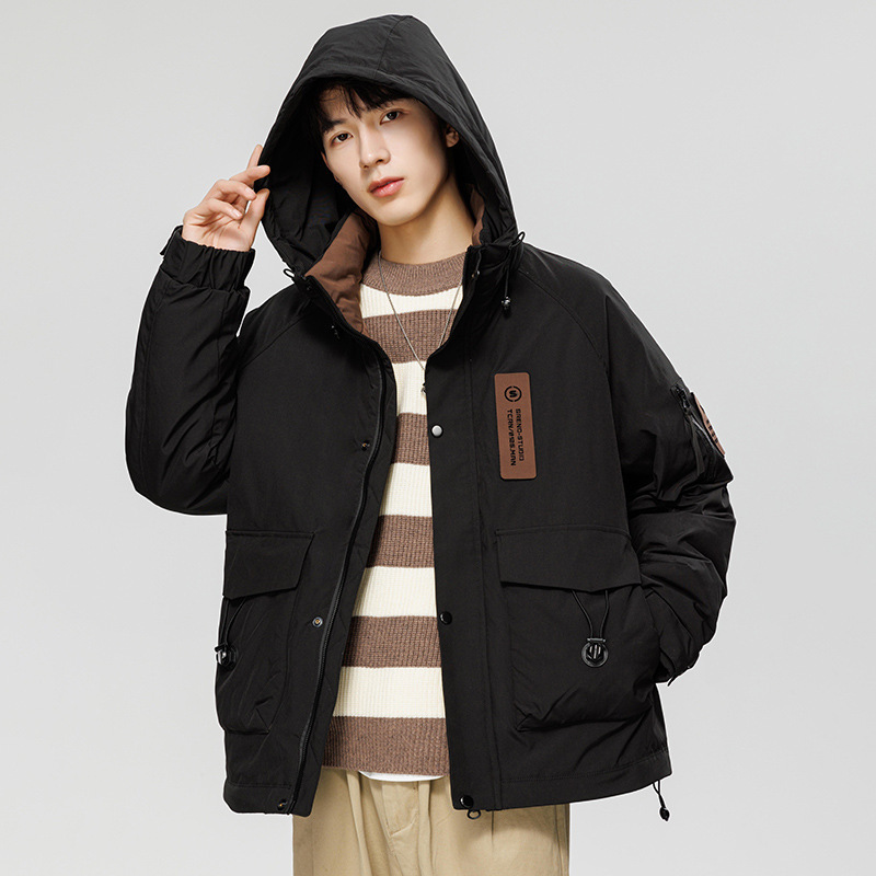 down Jacket Men's Short Type Hooded Jacket Men Fashion Brands Warm Keeping Sports White Duck down Thickened Casual Top Clothes Winter Clothes