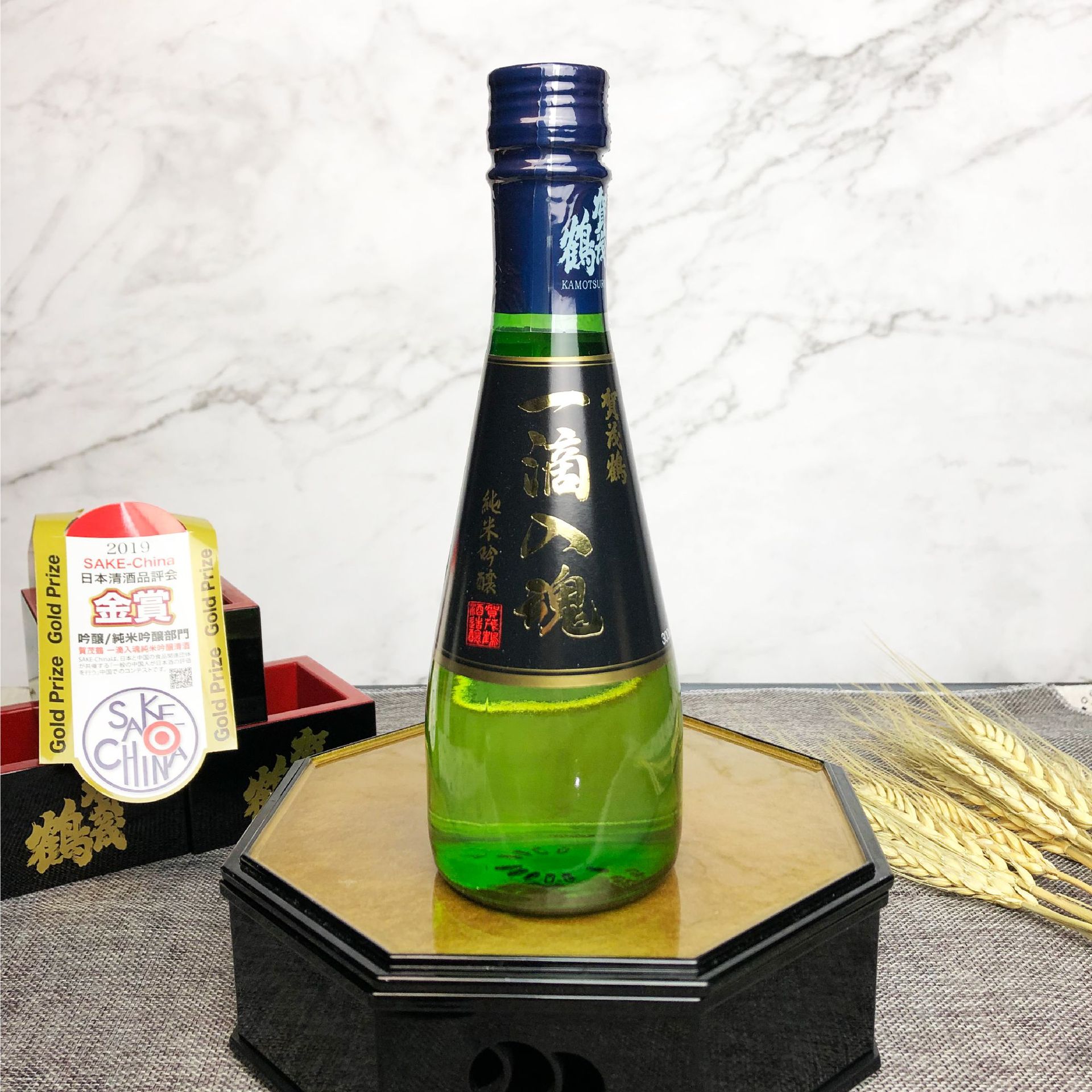 日本清酒居酒屋热销款贺茂鹤一滴入魂纯米吟酿清酒300ml*12瓶