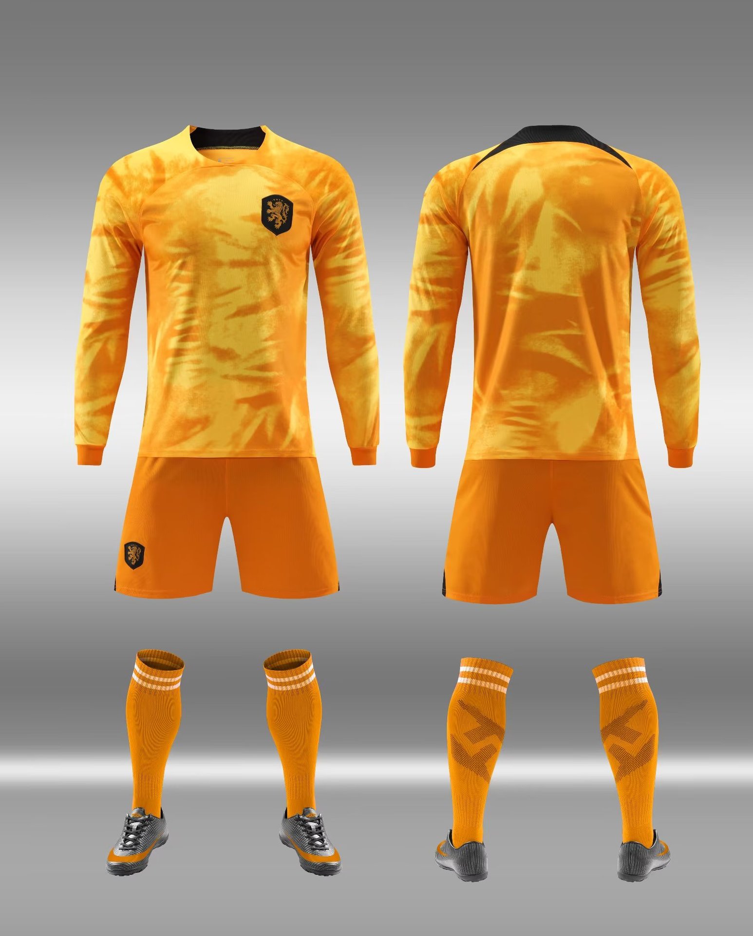 22-23长袖荷兰主场国家队足球服套装儿童成人队服球衣16码-3xl