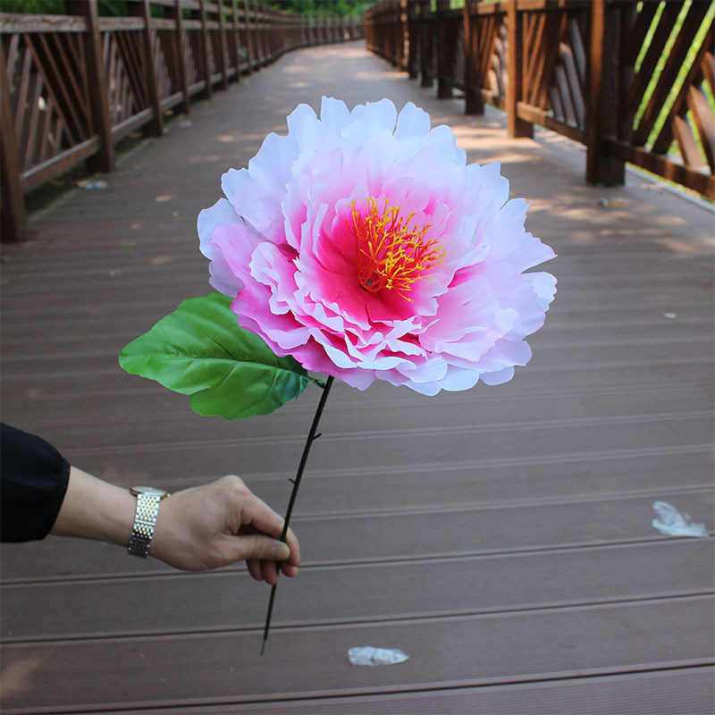 绢花单支牡丹花束塑料假花清明花插花篮布景花扫墓花仿真花祭祀花