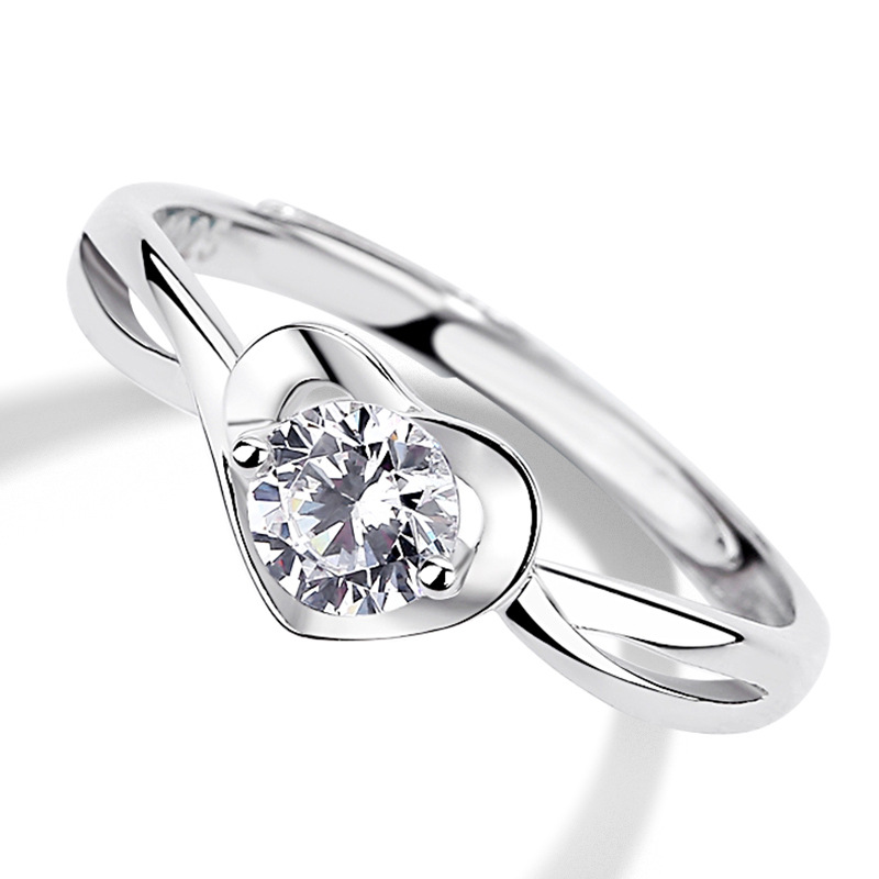 正品18k金求婚钻戒心形戒指女铂金莫桑钻石结婚戒白金表白礼物男